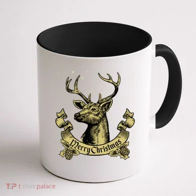 Merry Christmas Deer Coffee Mug back
