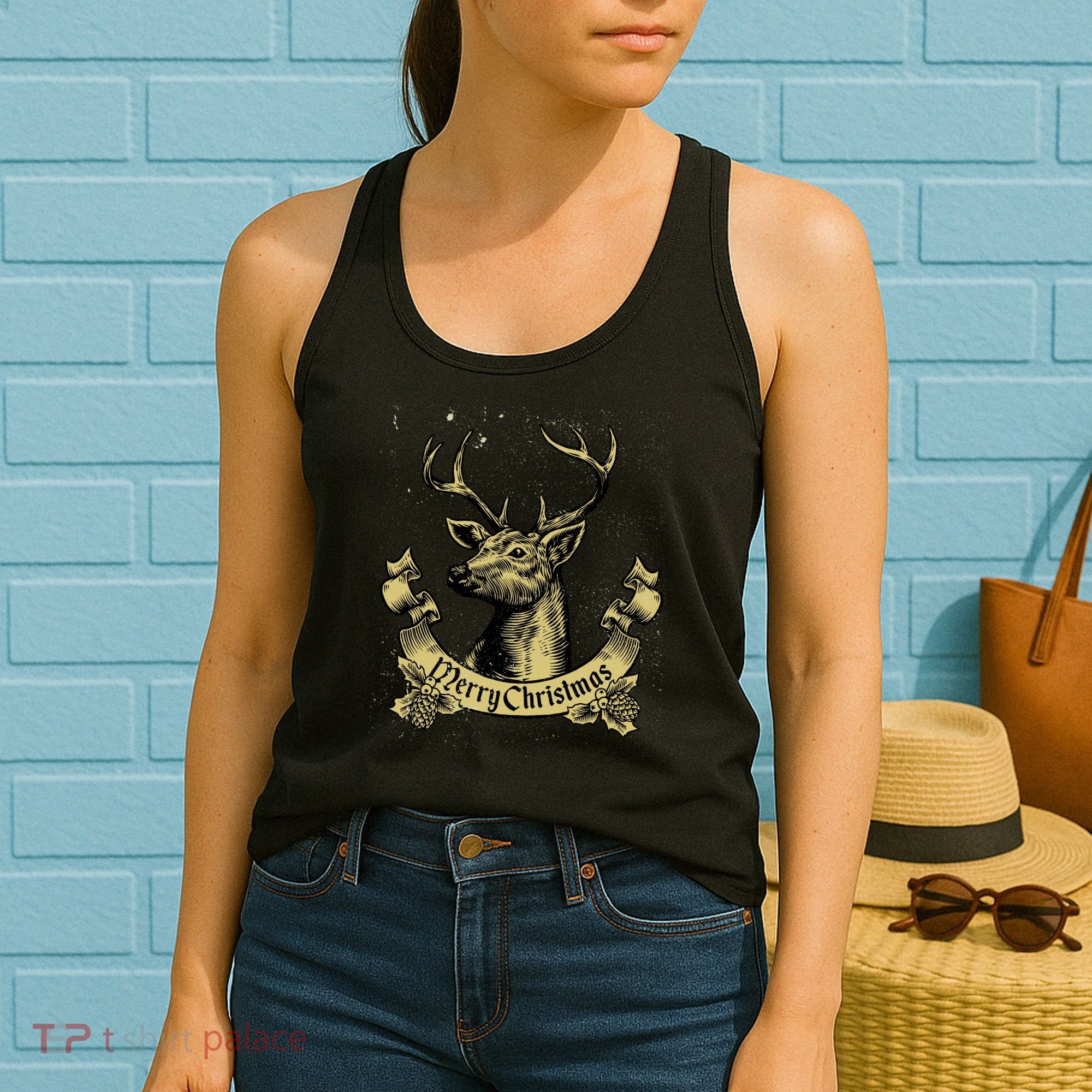Merry Christmas Deer Women's Tank Top
