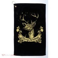Merry Christmas Deer Golf Towel thumb 0