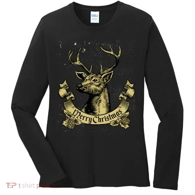 Merry Christmas Deer Women's Long Sleeve Shirt