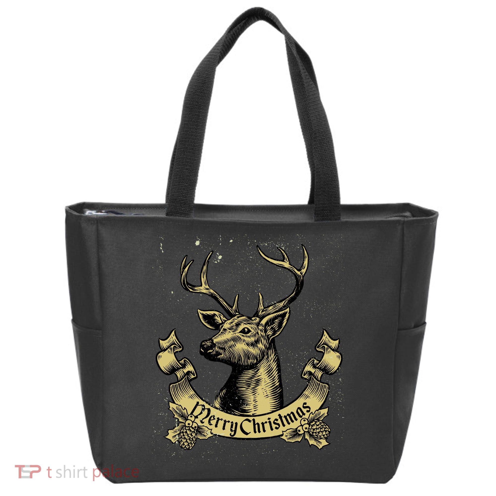 Merry Christmas Deer Tote Bag