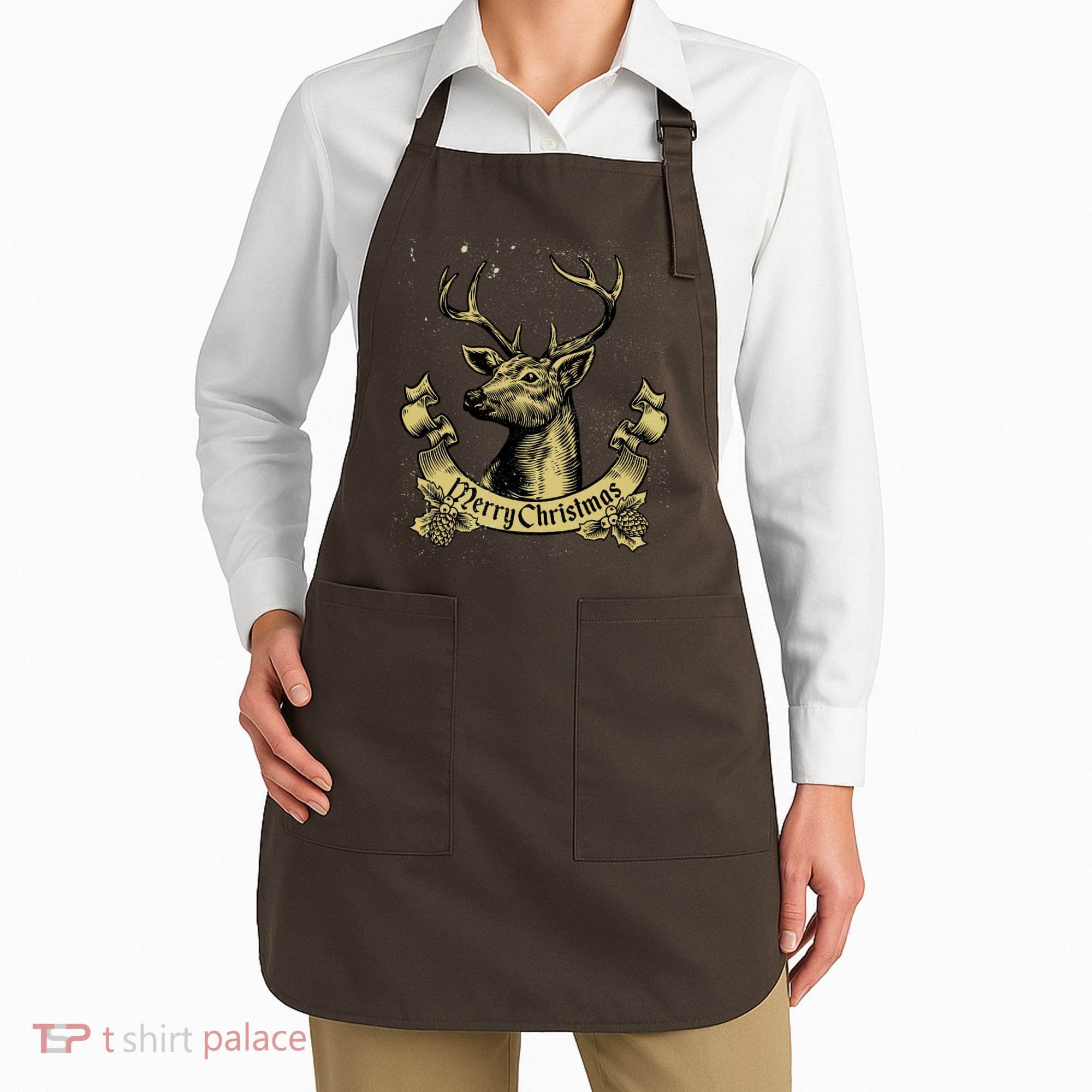 Merry Christmas Deer Apron