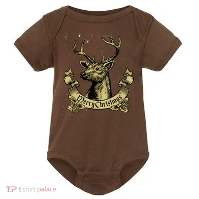 Merry Christmas Deer Baby Bodysuit