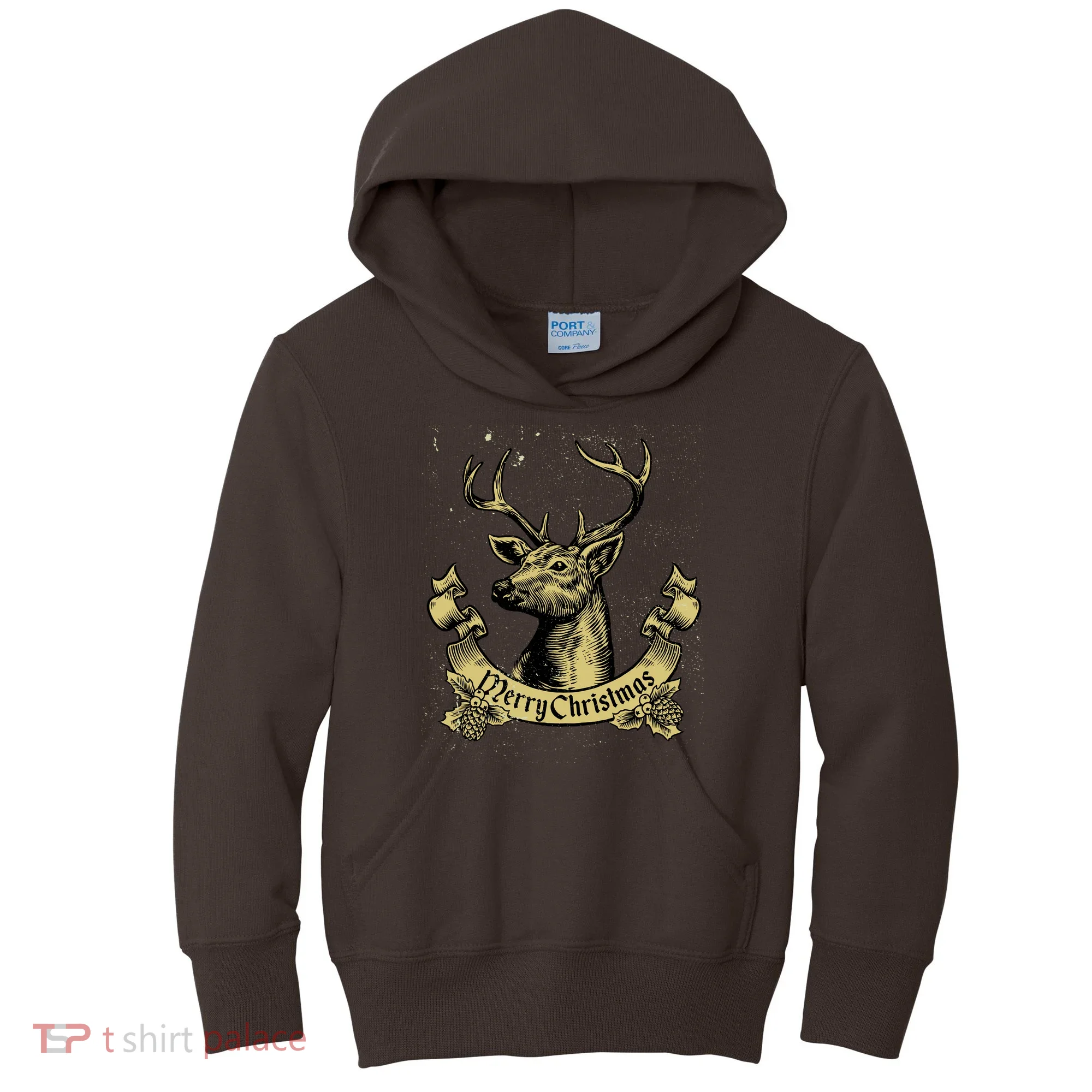 Merry Christmas Deer Kids Hoodie