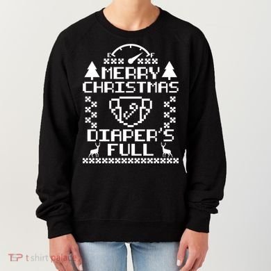 Merry Christmas Diaper's Full Women's Sweatshirt