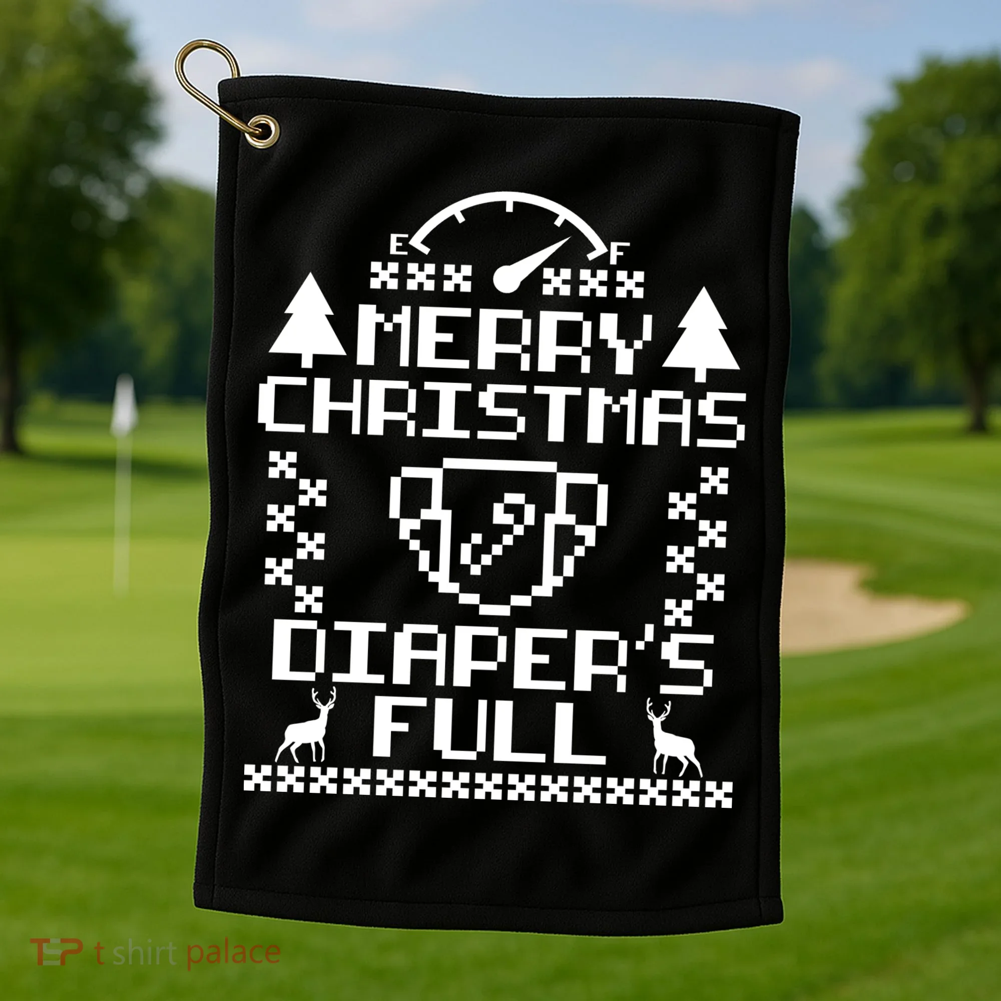 Merry Christmas Diaper's Full Golf Towel