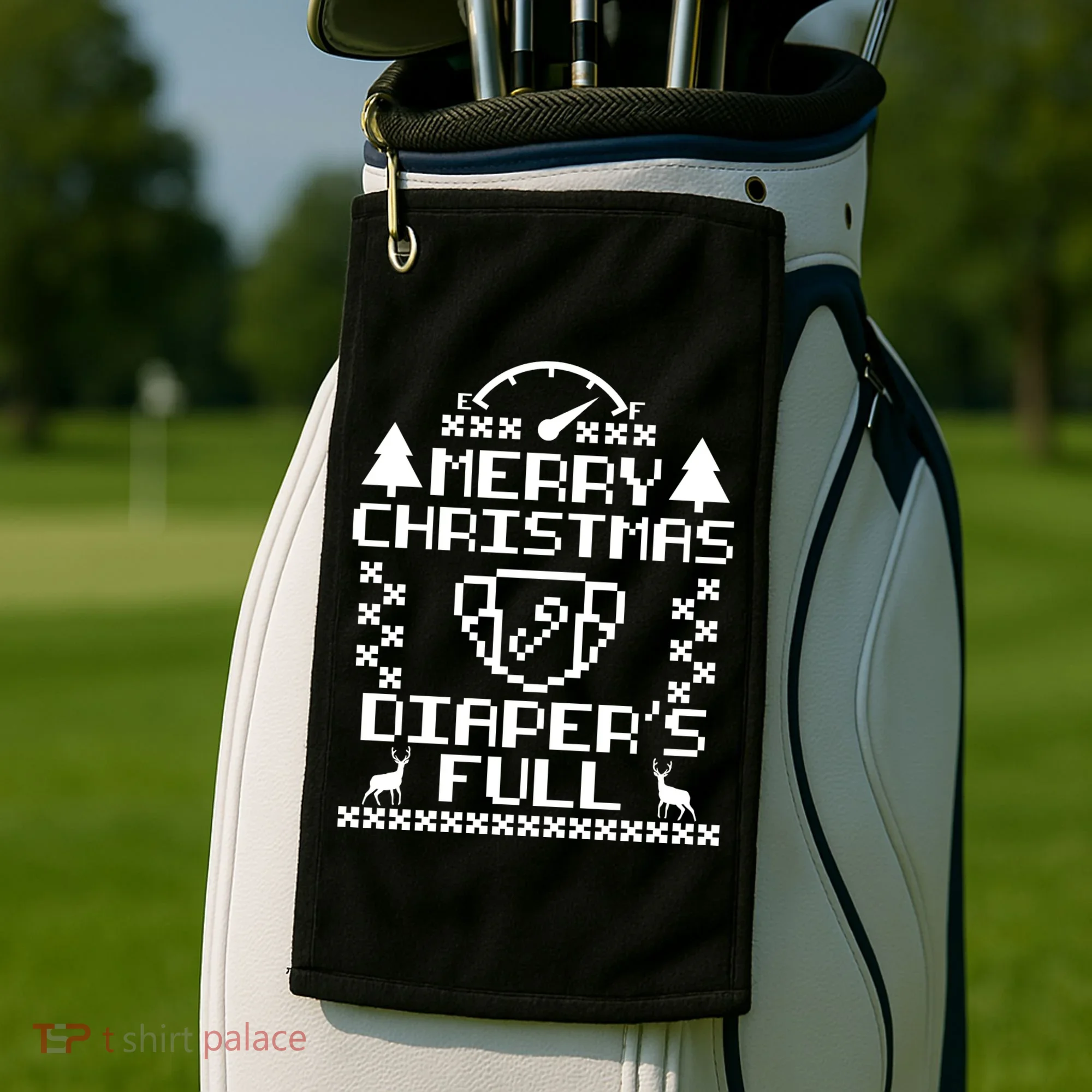 Merry Christmas Diaper's Full Golf Towel