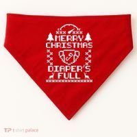 Merry Christmas Diaper's Full USA-Made Doggie Bandana thumb 0