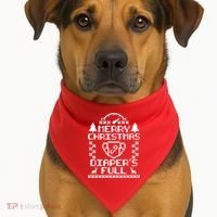 Merry Christmas Diaper's Full USA-Made Doggie Bandana thumb 1