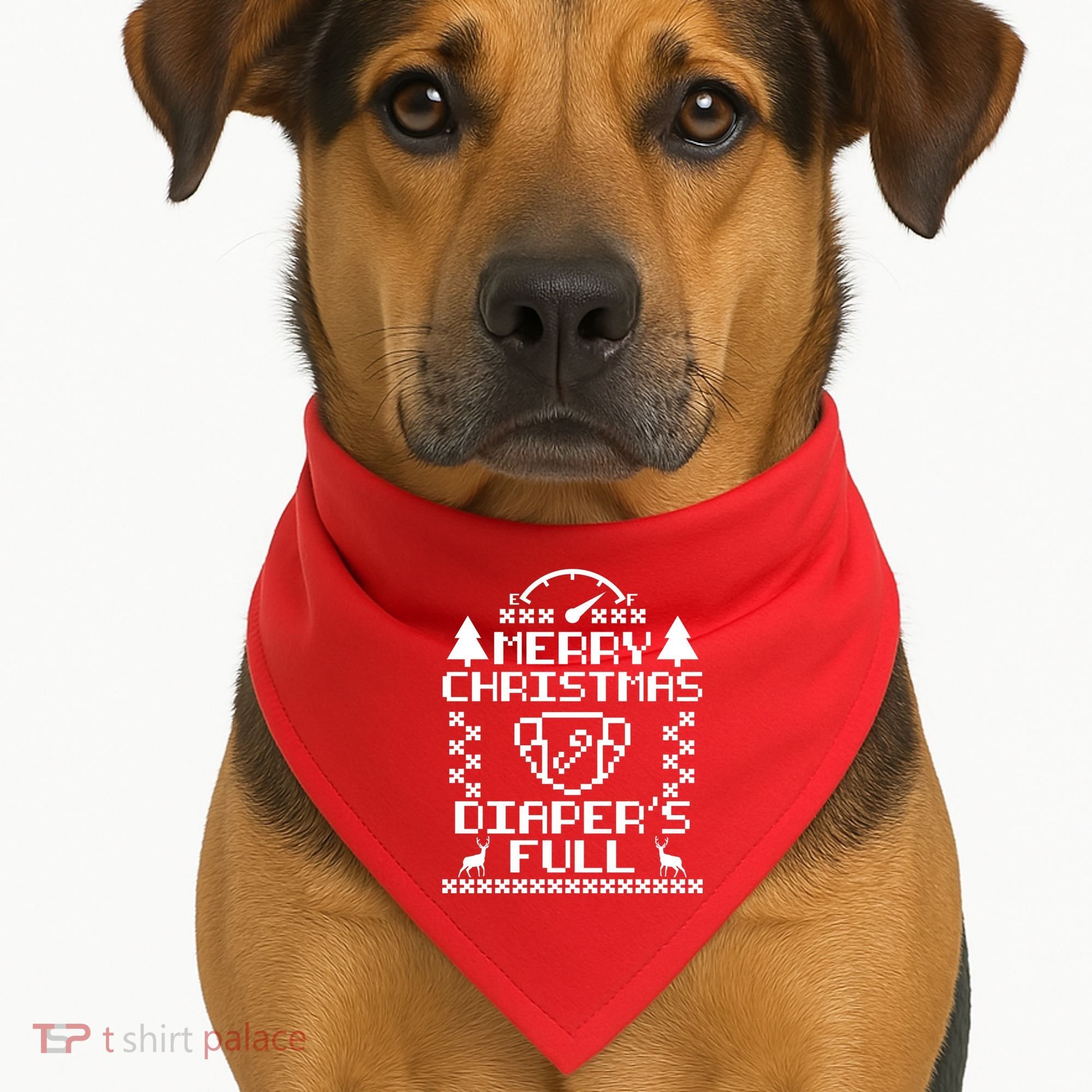Merry Christmas Diaper's Full USA-Made Doggie Bandana