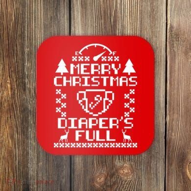 Merry Christmas Diaper's Full Coaster