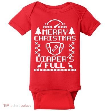 Merry Christmas Diaper's Full Baby Bodysuit