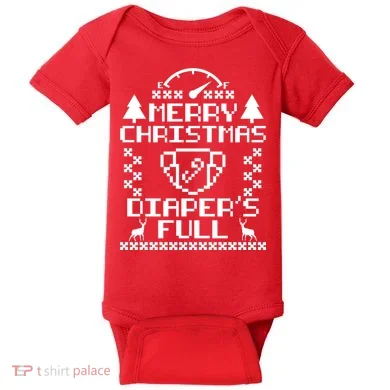 Merry Christmas Diaper's Full Baby Bodysuit