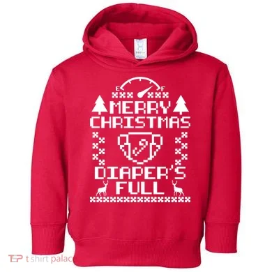 Merry Christmas Diaper's Full Toddler Hoodie