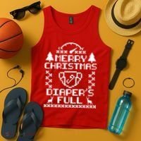 Merry Christmas Diaper's Full Tank Top thumb 4