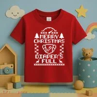 Merry Christmas Diaper's Full Toddler T-Shirt thumb 3