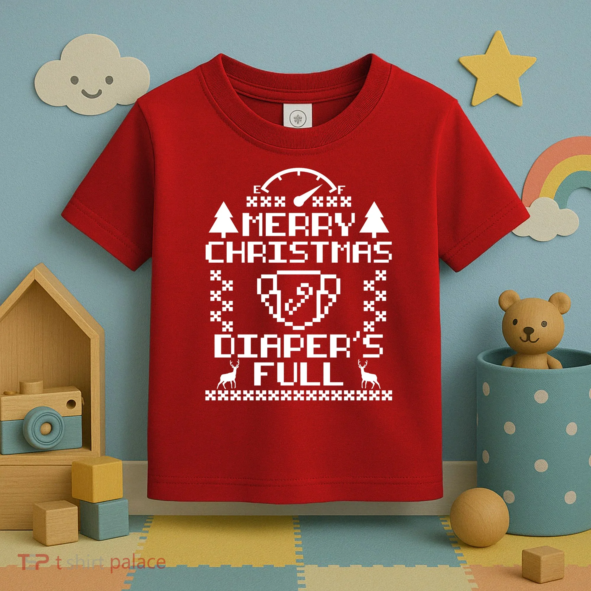 Merry Christmas Diaper's Full Toddler T-Shirt