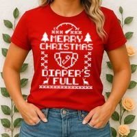 Merry Christmas Diaper's Full Women's T-Shirt thumb 2