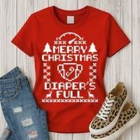 Merry Christmas Diaper's Full Women's T-Shirt thumb 3