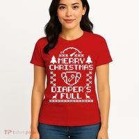 Merry Christmas Diaper's Full Women's T-Shirt thumb 4