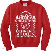 Merry Christmas Diaper's Full Kids Sweatshirt thumb 0