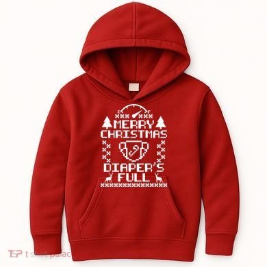 Merry Christmas Diaper's Full Kids Hoodie