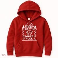Merry Christmas Diaper's Full Kids Hoodie thumb 0