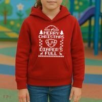 Merry Christmas Diaper's Full Kids Hoodie thumb 3