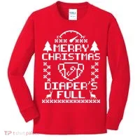 Merry Christmas Diaper's Full Kids Long Sleeve Shirt thumb 0