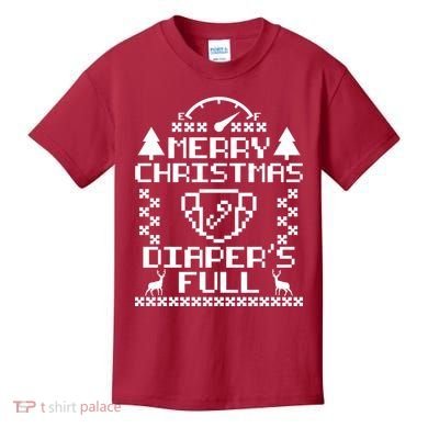 Merry Christmas Diaper's Full Kids T-Shirt
