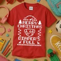 Merry Christmas Diaper's Full Kids T-Shirt thumb 3