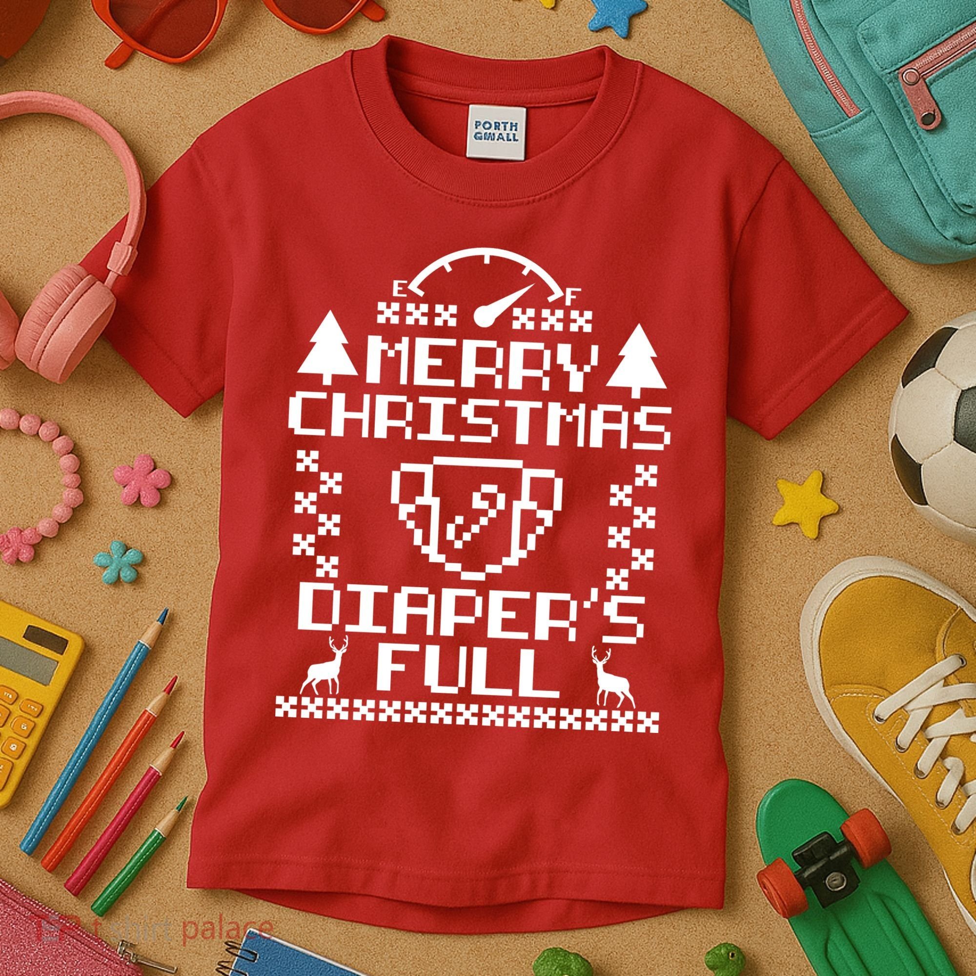 Merry Christmas Diaper's Full Kids T-Shirt