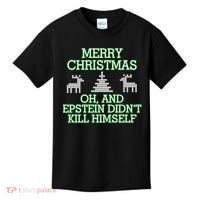 Merry Christmas Epstein Didn't Kill Himself Kids T-Shirt thumb 0