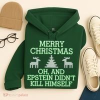 Merry Christmas Epstein Didn't Kill Himself Hoodie thumb 4