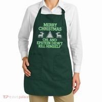 Merry Christmas Epstein Didn't Kill Himself Apron thumb 2