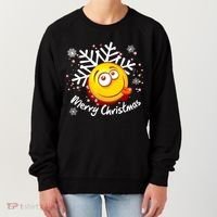 Merry Christmas Funny Smiley Face Snowflake Women's Sweatshirt thumb 0