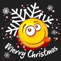 Merry Christmas Funny Smiley Face Snowflake Women's Sweatshirt thumb 2