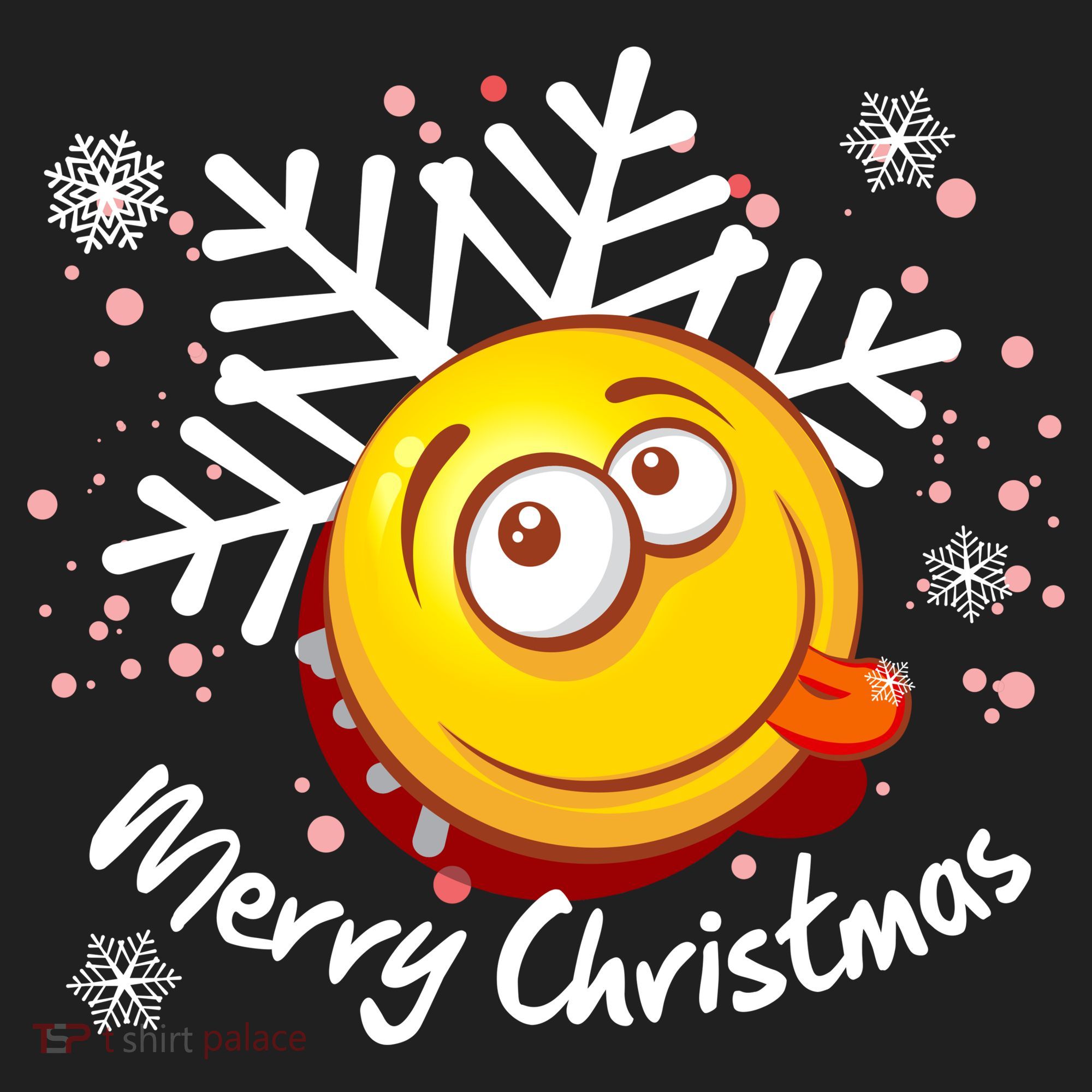 Merry Christmas Funny Smiley Face Snowflake Beanie