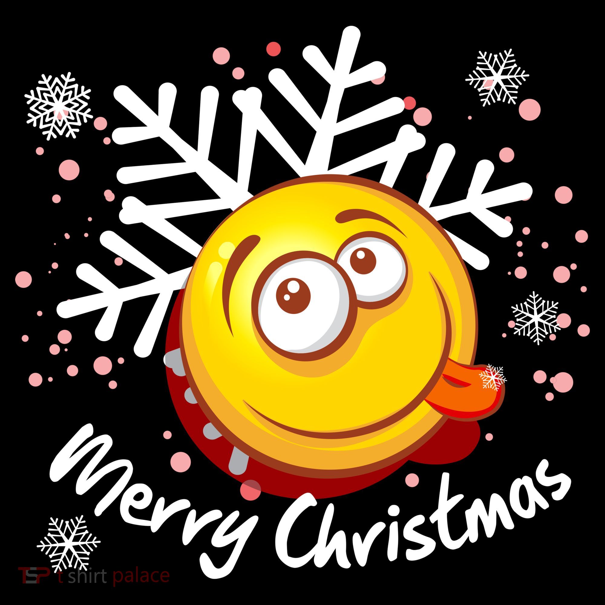 Merry Christmas Funny Smiley Face Snowflake Women's Hoodie