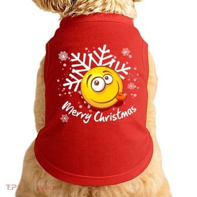 Merry Christmas Funny Smiley Face Snowflake Doggie Tank