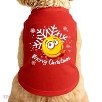 Merry Christmas Funny Smiley Face Snowflake Doggie Tank thumb 0