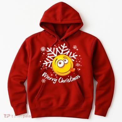 Merry Christmas Funny Smiley Face Snowflake Hoodie