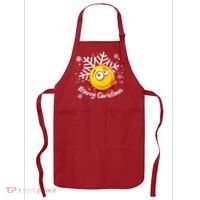 Merry Christmas Funny Smiley Face Snowflake Apron thumb 0