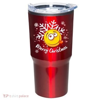 Merry Christmas Funny Smiley Face Snowflake Tumbler