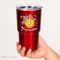 Merry Christmas Funny Smiley Face Snowflake Tumbler thumb 2