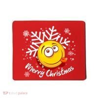 Merry Christmas Funny Smiley Face Snowflake Mousepad thumb 0