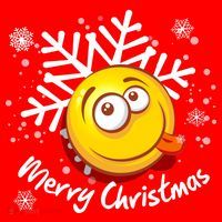 Merry Christmas Funny Smiley Face Snowflake Mousepad thumb 1
