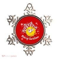 Merry Christmas Funny Smiley Face Snowflake Ornament thumb 0