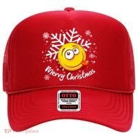 Merry Christmas Funny Smiley Face Snowflake Hat thumb 0