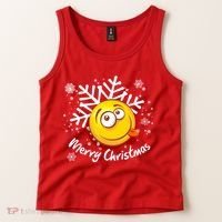 Merry Christmas Funny Smiley Face Snowflake Tank Top thumb 2